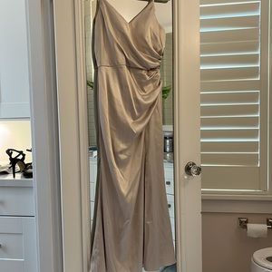 Revelry Satin Rory Maxi Dress in soft Champagne